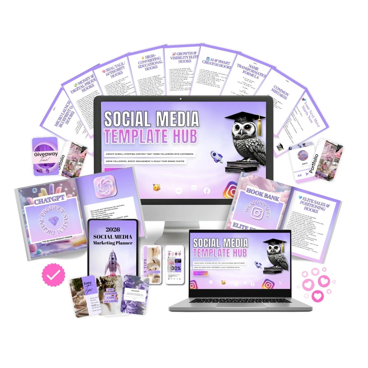 social media template hub conversion bundle mobile cover
